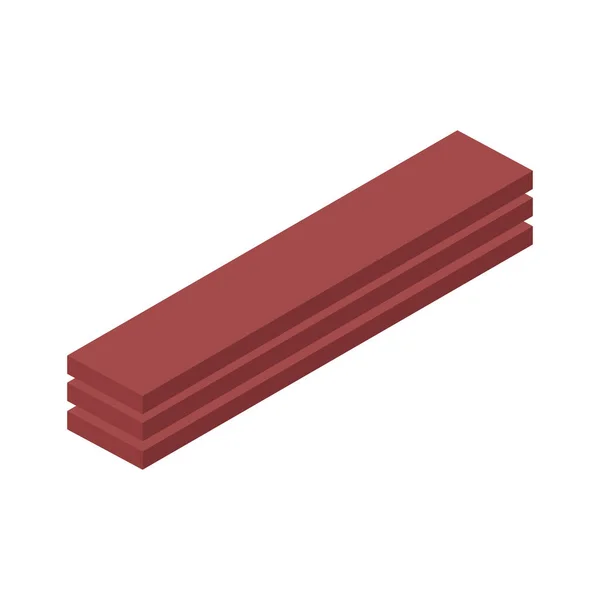 木製の板のスタック等角アイコンのベクトル図 — ストックベクタ