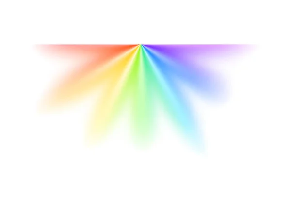 Beyaz Arka Planda Parlak Gökkuşağı Spektrum Işınları Gerçekçi Vektör Çizimi — Stok Vektör