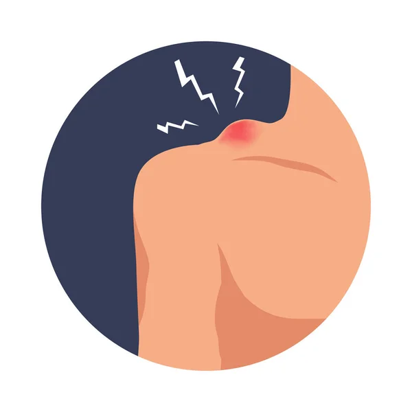 Menschlicher Körper Körperliche Schulterverletzung Flache Runde Ikone Vektor Illustration — Stockvektor