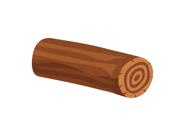 Wood Log Flat Icon White Background Vector Illustration — Stock Vector
