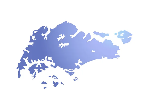 Niebieski Singapore Mapa Białym Tle Płaski Wektor Ilustracja — Wektor stockowy
