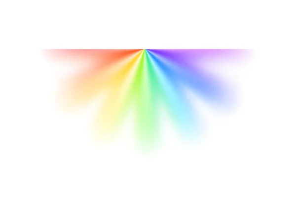 白色背景矢量图上的实际彩虹射线光谱耀斑 — 图库矢量图片
