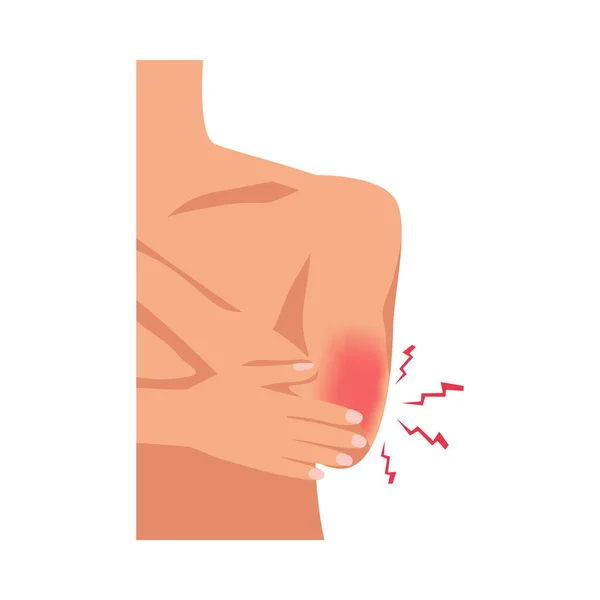 Επώδυνο Τραυματισμό Αγκώνα Επίπεδη Διανυσματική Απεικόνιση — Διανυσματικό Αρχείο