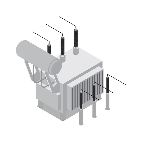 Ícone Transformador Elétrico Ilustração Vetor Isométrico — Vetor de Stock