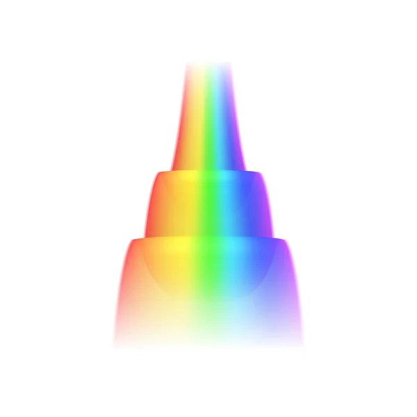 白い背景ベクトル図上の現実的な抽象的な虹の曲線 — ストックベクタ