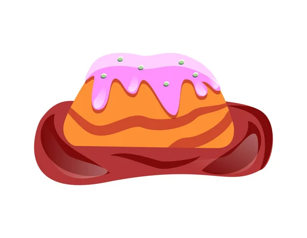 Tündérmese Candy Land Cake Lapos Játék Interfész Elem Vektor Illusztráció — Stock Vector