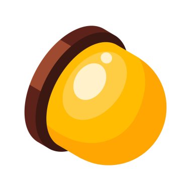 Isome sarı teşhirci ışık simgesi 3d vektör illüstrasyonu