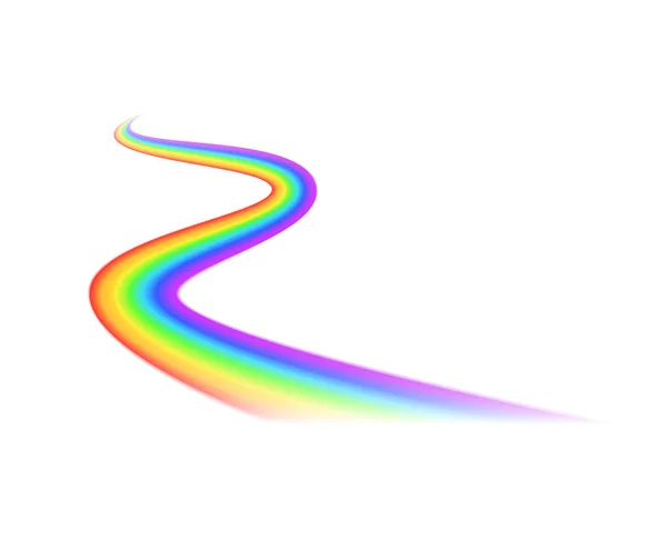 Realistische Gebogene Regenbogen Spektrum Straße Auf Weißem Hintergrund Vektor Illustration — Stockvektor