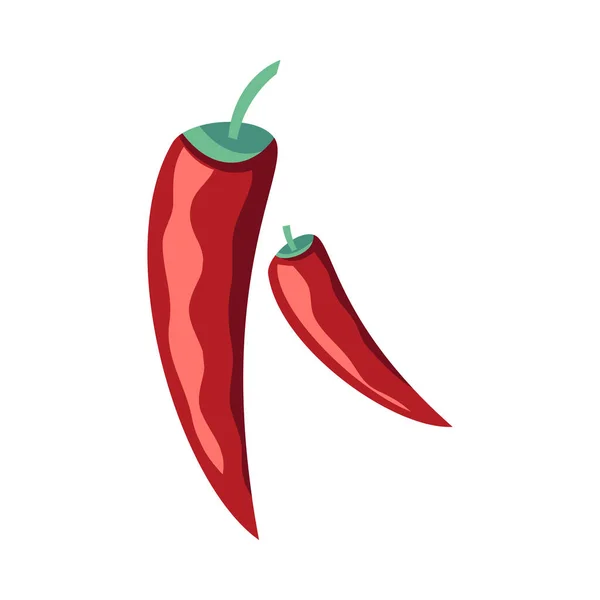 Κόκκινες Πιπεριές Τσίλι Επίπεδη Στυλ Διανυσματική Απεικόνιση — Διανυσματικό Αρχείο