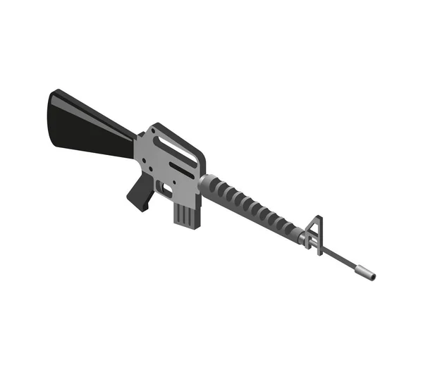 Assault Rifle Isometric Icon Vector Illustration — Stock Vector
