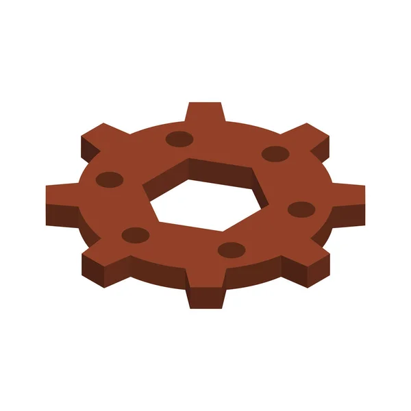 Brown Gear Isometric Element Icon Vector Illustration — Stock Vector