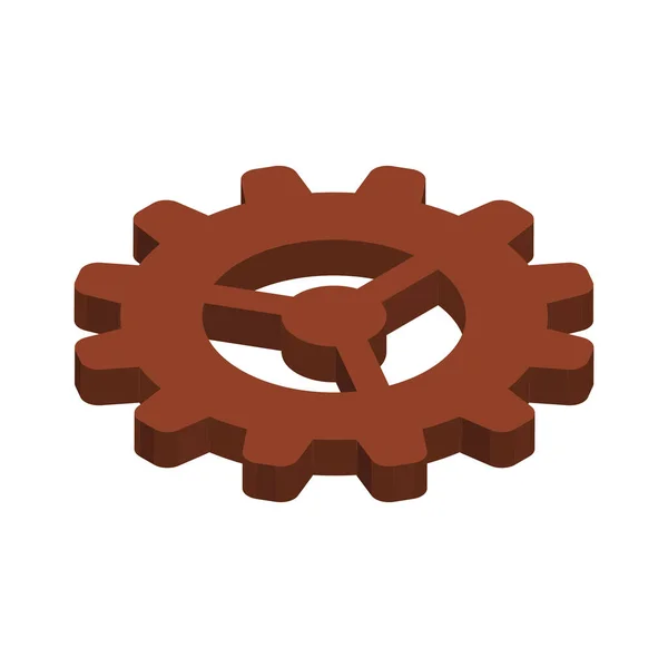 幾何学的な茶色の機械の歯車のアイコンのベクトル図 — ストックベクタ