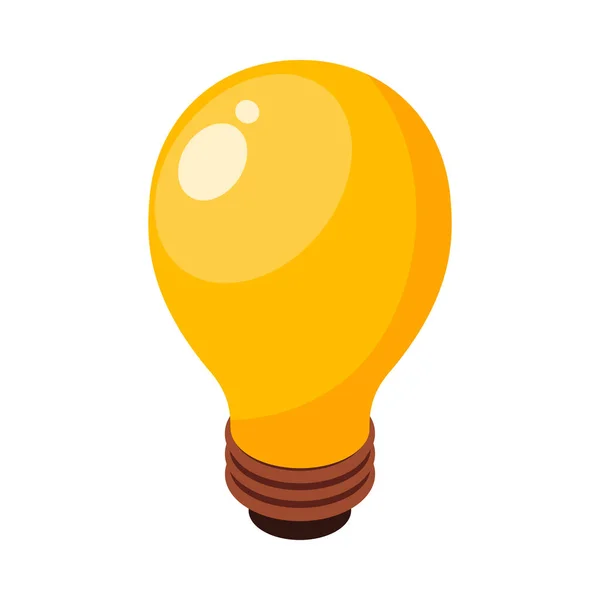 Isometric Yellow Light Bulb Icon Vector Illustration — Stock Vector