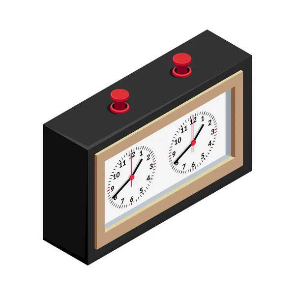 Relógio Xadrez Isométrico Ícone Vetor Ilustração — Vetor de Stock