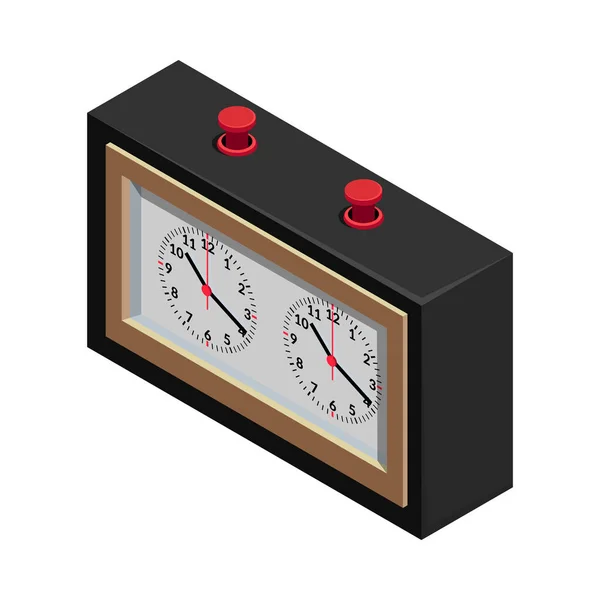 Ícone Relógio Xadrez Isométrico Fundo Branco Ilustração Vetorial — Vetor de Stock