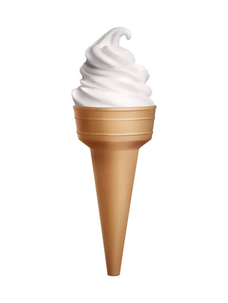 아이스크림에 현실적 맛있는 일러스트의 아이콘을 — 스톡 벡터