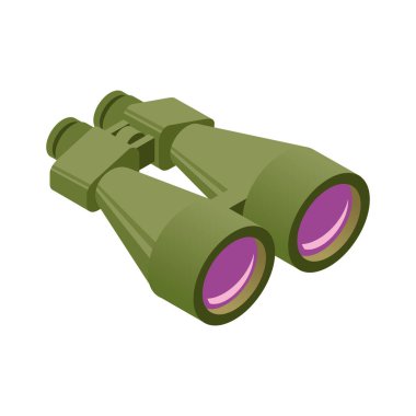 Boş arkaplan çizimi üzerinde sınır güvenlik denetiminin izole edilmiş ikonu ile sınır servis izometrik bileşimi