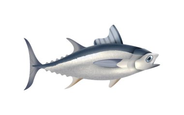 Boş arkaplan çizimi üzerinde deniz balıklarının izole edilmiş yan görüntüsü olan balık bileşimi