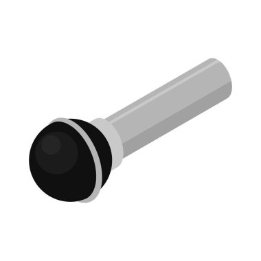 Boş arkaplan vektörü illüstrasyonunda rapçi aksesuarının izole edilmiş ikonu ile Isometric rap müzik bileşimi