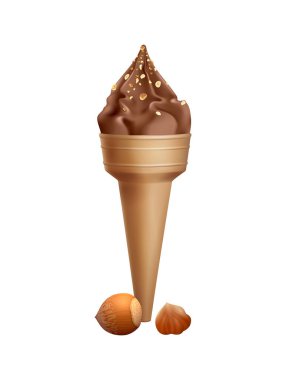 Lezzetli tatlı vektör illüstrasyonunun izole edilmiş ikonlarıyla dondurma gerçekçi yapıcı bileşimi