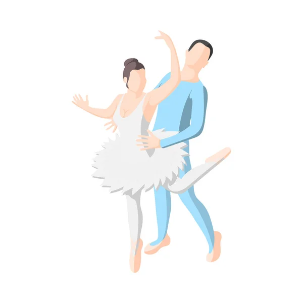 Balett Och Ballerinor Isometrisk Sammansättning Med Isolerade Mänskliga Tecken Tom — Stock vektor