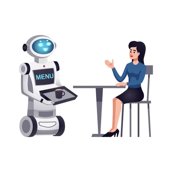 Robot Sztuczna Inteligencja Kompozycja Maszyny Następnej Generacji Droid Pustym Tle — Wektor stockowy