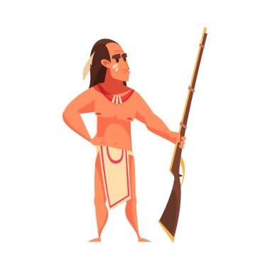 Kovboy Vahşi Batı kompozisyonu ile izole edilmiş klasik çizgi film stili insan karakteri boş arkaplan çizimi