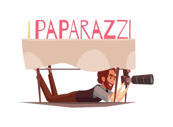 Σύνθεση Παπαράτσι Doodle Ανθρώπινο Χαρακτήρα Του Μυστικού Φωτογράφου Κενό Φόντο — Διανυσματικό Αρχείο