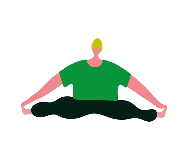 Yoga Personas Composición Con Carácter Humano Aislado Sin Rostro Yoga — Vector de stock
