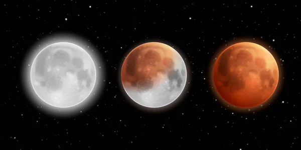 Eclipse Composición Realista Con Planeta Diferentes Colores Galaxia Ilustración Del — Archivo Imágenes Vectoriales