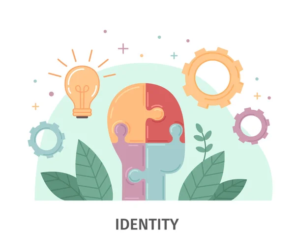 Persoonlijke Branding Platte Samenstelling Met Individuele Business Identity Symbolen Vector — Stockvector