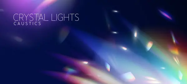 Composição Efeitos Arco Íris Cristal Realista Com Luzes Brilhantes Reflexos — Vetor de Stock