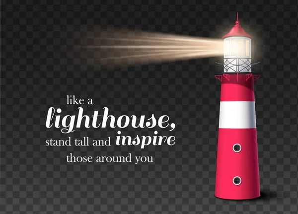 Şeffaf Arka Plan Illüstrasyonunda Işık Kulesi Olan Deniz Feneri Gerçekçi — Stok Vektör