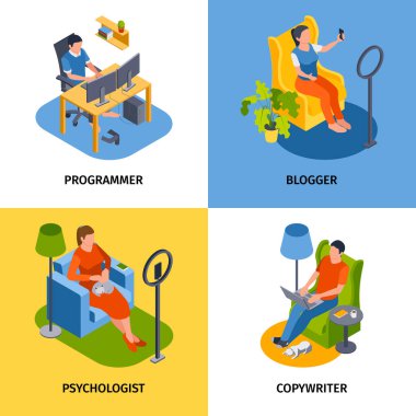 Ev kompozisyon illüstrasyon setinden çalışma