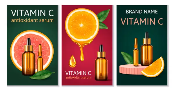 Σύνολο Καρτών Ορού Vitaminc — Φωτογραφία Αρχείου