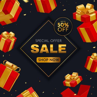 Özel teklif şablonu için gerçekçi hediye çerçevesi