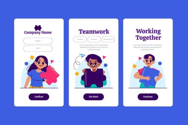 Teamwork app in flat design