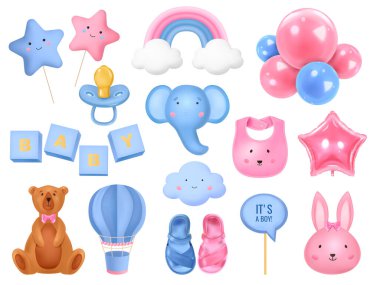 Bebek oyuncaklarıyla gerçekçi bebek partisi öğeleri koleksiyonu ve...