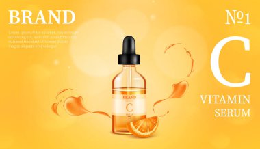 Gerçekçi C vitamini serumu pankartı