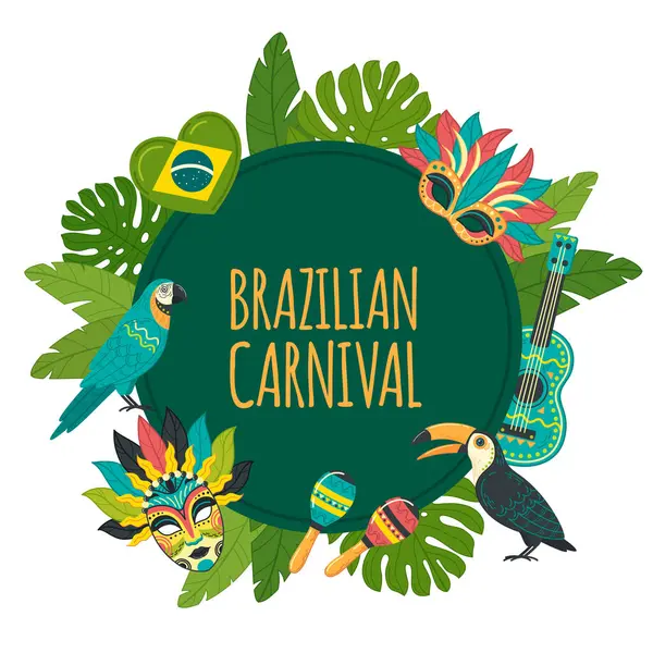 Handritad Brasiliansk Karnevalsram — Stockfoto