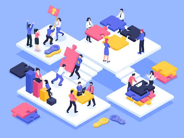 Business illustration in isometric view
