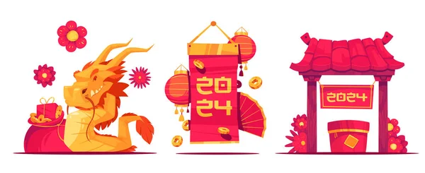 Přechod Čínské Novoroční Ilustrace — Stock fotografie