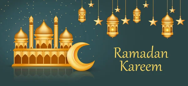 Banner Ramadán Estilo Realista — Foto de Stock