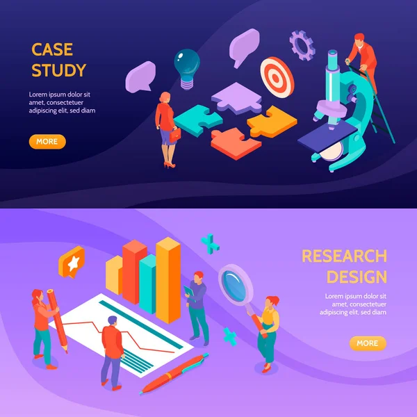 Case study banners in isometric view