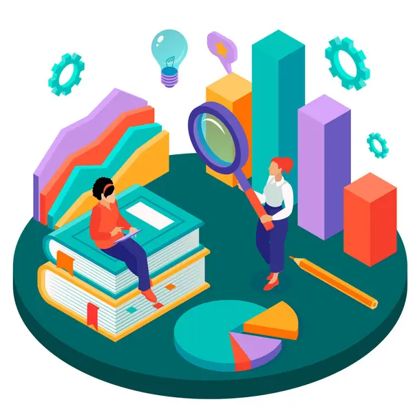 Case study illustration in isometric view b