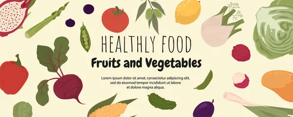 Healthy food banner in flat style