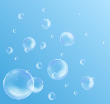 Gerçekçi yüzen su kabarcıkları bileşimi