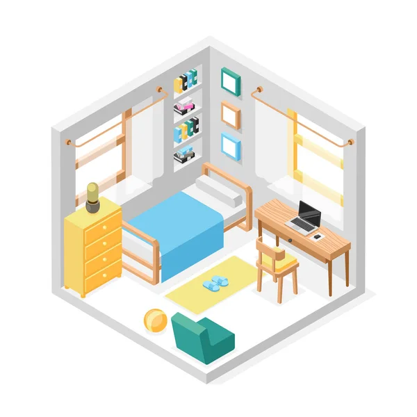 Room composition in isometric view