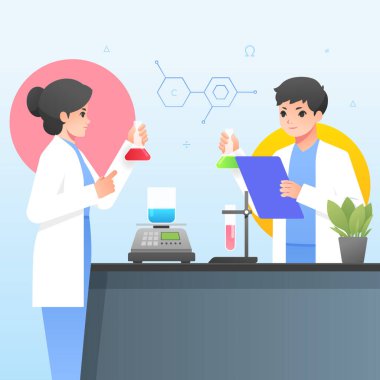 Düz dizaynlı bilim laboratuarı bileşimi