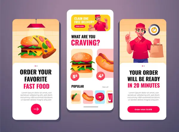 Fast food restaurant cartoon app design